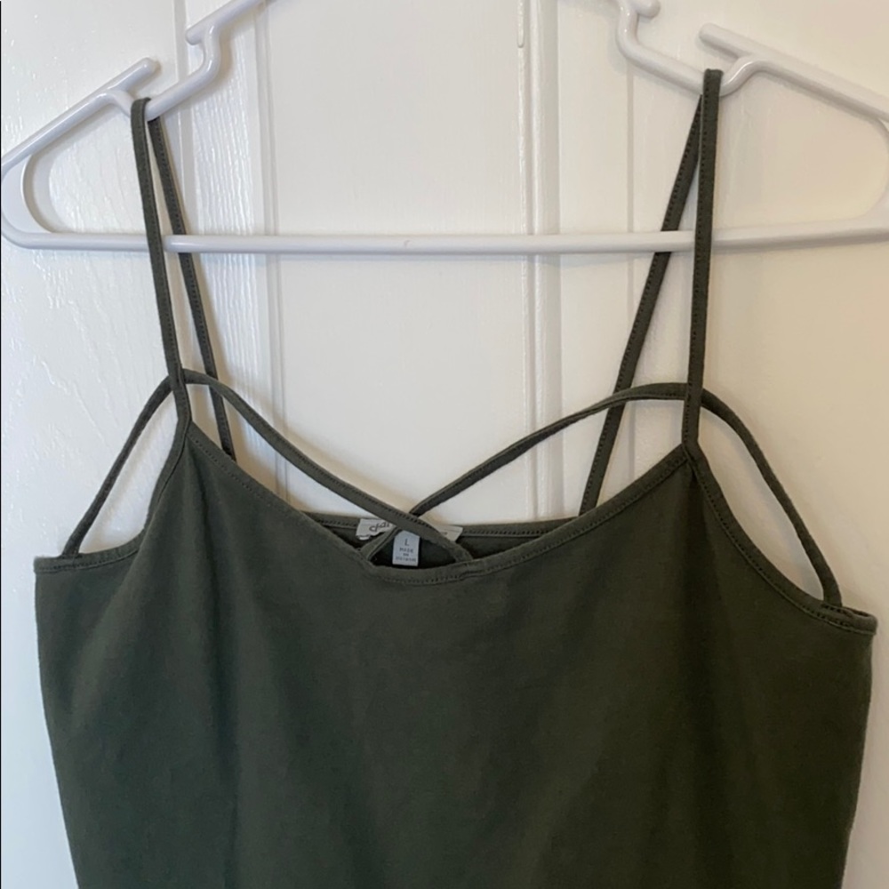 SOLD Charlotte Russe Olive Green Crop Top Size L - Picture 2 of 8